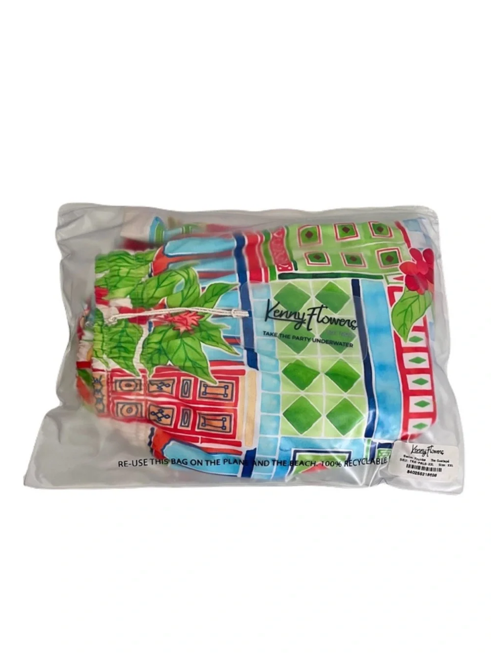 NWT Kenny Flowers Multicolor ‘The Guatape’ Swim Trunks, Size XXL